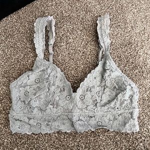 Grey Floral Aerie Bralette